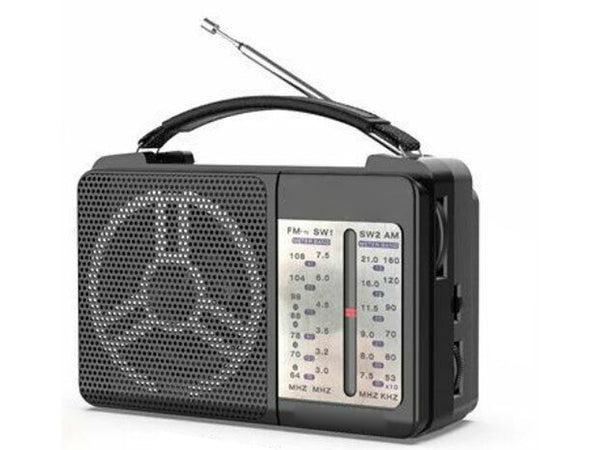 Radio Portatile 4 Bandi AM FM SW1 SW2 Volume Alto Dimensione 160X107X58mm Doppio Alimentazione Zorei