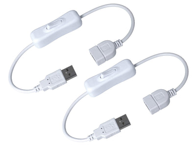 2 PZ Cavo USB con Interruttore on/off a Bilanciere Per Lampada da Scrivania a LED Ventilatore USB Strisce LED Bianco