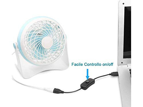 2 PZ Cavo USB con Interruttore on/off a Bilanciere Per Lampada da Scrivania a LED Ventilatore USB Strisce LED Bianco Ledlux