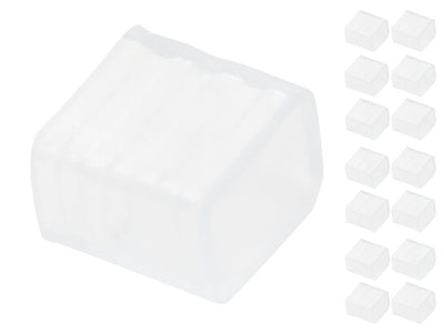 15 Gommini PVC Termine Per Chiusure Striscia Led Impermeabile Passo 10mm Interno 13X7mm Ledlux