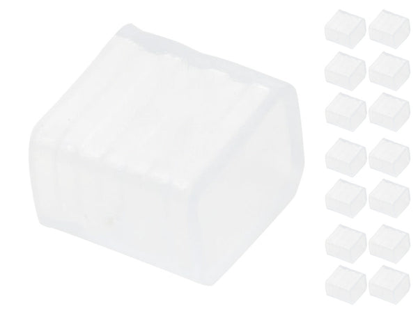 15 Gommini PVC Termine Per Chiusure Striscia Led Impermeabile Passo 10mm Interno 13X7mm Ledlux