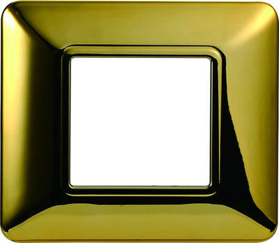 ETTROIT Placca Plastica Serie Solar 2P Colore Oro Lucido Compatibile Con Bticino Matix