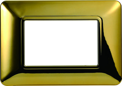ETTROIT Placca Plastica Serie Solar 3P Colore Oro Lucido Compatibile Con Bticino Matix