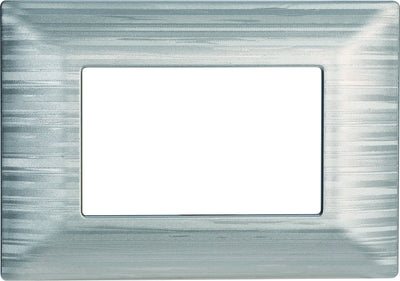 ETTROIT Placca Plastica Serie Solar 3P Colore Silver Satinato Compatibile Con Bticino Matix