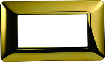 ETTROIT Placca Plastica Serie Solar 4P Colore Oro Lucido Compatibile Con Bticino Matix