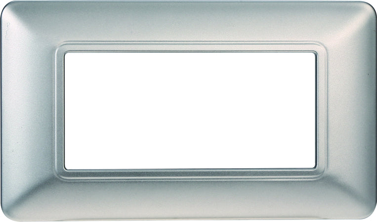 ETTROIT Placca Plastica Serie Solar 4P Colore Silver Compatibile Con Bticino Matix