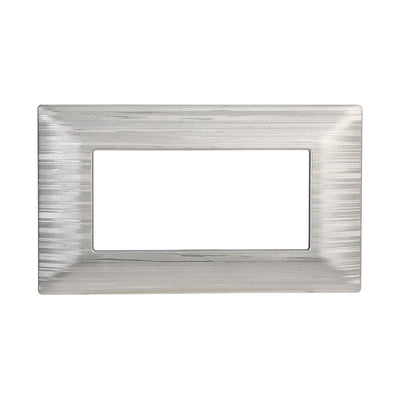 ETTROIT Placca Plastica Serie Solar 4P Colore Silver Satinato Compatibile Con Bticino Matix