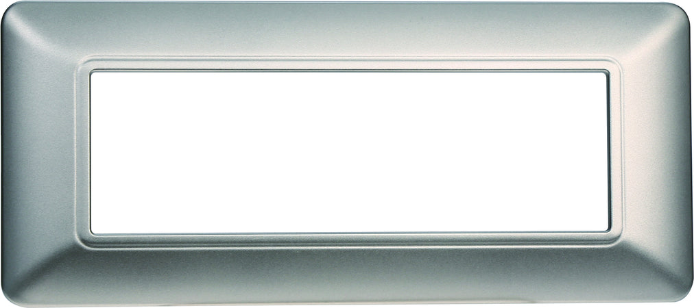 ETTROIT Placca Plastica Serie Solar 6P Colore Silver Compatibile Con Bticino Matix