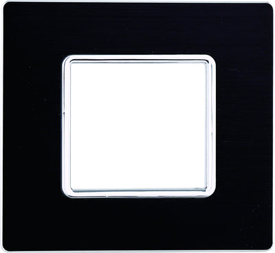 ETTROIT Placca In Alluminio Serie Solar 2P Colore Nero Compatibile Con Bticino Matix