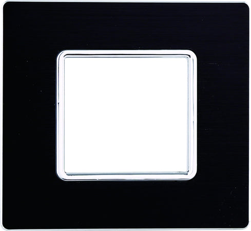 ETTROIT Placca In Alluminio Serie Solar 2P Colore Nero Compatibile Con Bticino Matix