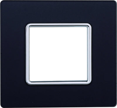 ETTROIT Placca In Vetro Serie Solar 2P Colore Acciaio Scuro Compatibile Con Bticino Matix