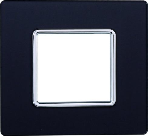 ETTROIT Placca In Vetro Serie Solar 2P Colore Acciaio Scuro Compatibile Con Bticino Matix