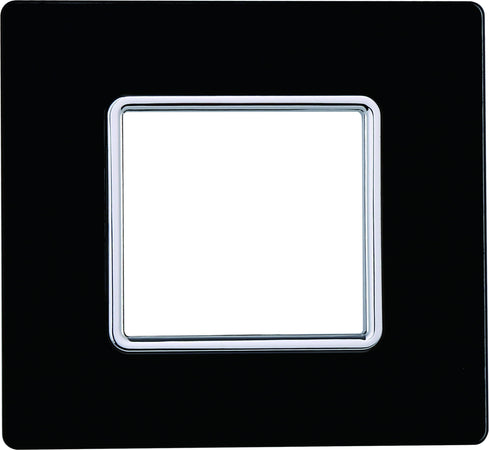 ETTROIT Placca In Vetro Serie Solar 2P Colore Nero Compatibile Con Bticino Matix