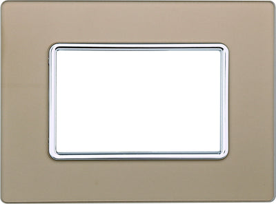ETTROIT Placca In Vetro Serie Solar 3P Colore Oro Compatibile Con Bticino Matix