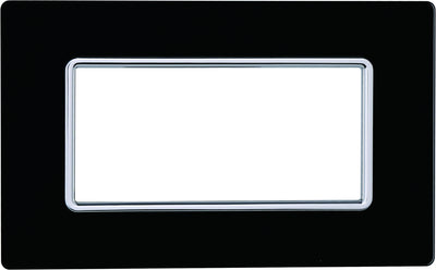 ETTROIT Placca In Vetro Serie Solar 4P Colore Nero Compatibile Con Bticino Matix