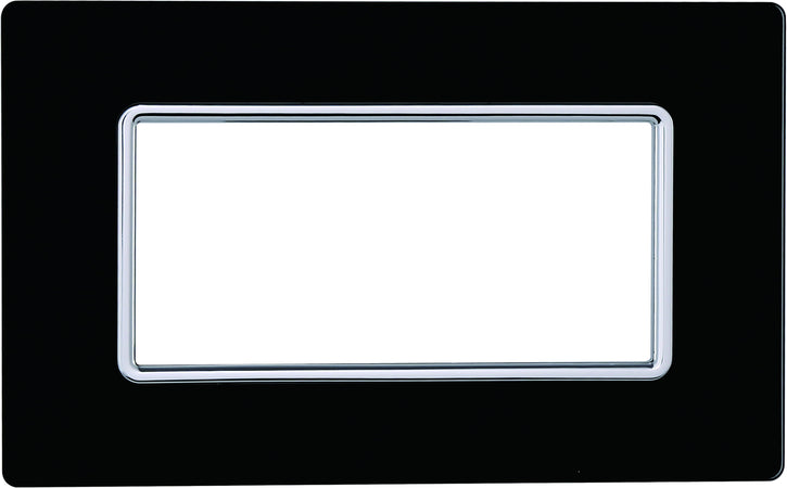 ETTROIT Placca In Vetro Serie Solar 4P Colore Nero Compatibile Con Bticino Matix