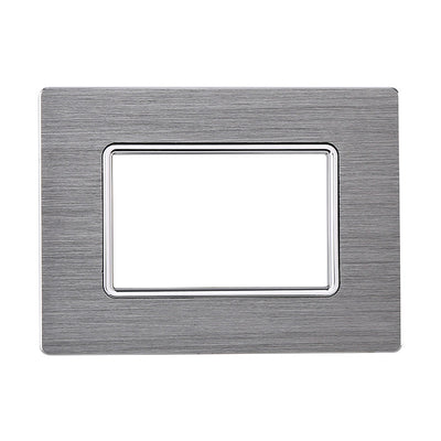 ETTROIT Placca In Alluminio Serie Solar 3P Colore Silver Compatibile Con Bticino Matix