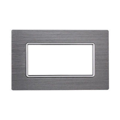 ETTROIT Placca In Alluminio Serie Solar 4P Colore Silver Compatibile Con Bticino Matix