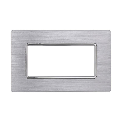 ETTROIT Placca In Alluminio Serie Solar 4P Colore Silver Lucido Compatibile Con Bticino Matix