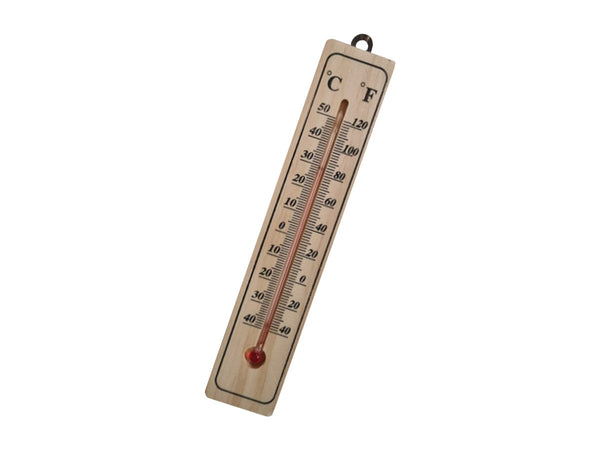 Termometro Analogico Ambiente In Legno Per Esterno Giardino e Interno -40&degC--+50&degC 200X40X7mm Zorei