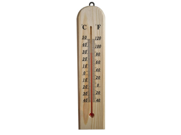 Termometro Analogico Ambiente In Legno Per Esterno Giardino e Interno -40&degC--+50&degC 270X60X9mm