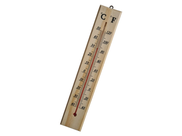 Termometro Analogico Ambiente In Legno Per Esterno Giardino e Interno  -40&degC--+50&degC 400X70X10mm 