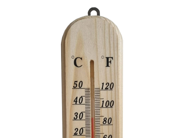 Termometro Analogico Ambiente In Legno Per Esterno Giardino e Interno -40&degC--+50&degC 270X60X9mm