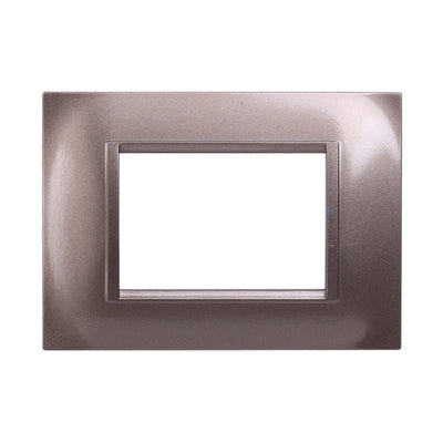 ETTROIT Placca Plastica Quadrata Serie Space 3P Colore Bronzo Compatibile Con Bticino Living Light