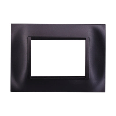 ETTROIT Placca Plastica Quadrata Serie Space 3P Colore Nero Compatibile Con Bticino Living Light