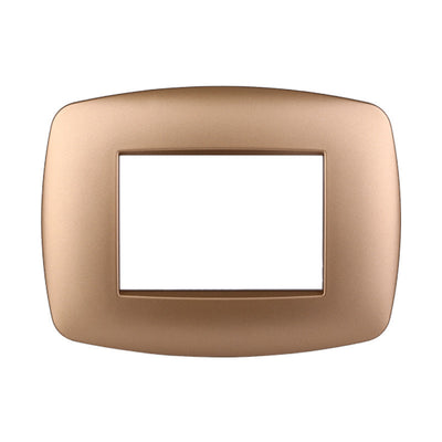 ETTROIT Placca Slim Serie Space 3P Colore Oro Compatibile Con Bticino Living Light