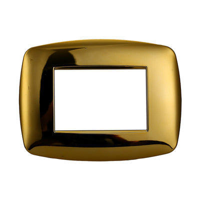 ETTROIT Placca Slim Serie Space 3P Colore Oro Lucido Compatibile Con Bticino Living Light