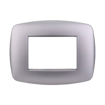 ETTROIT Placca Slim Serie Space 3P Colore Silver Compatibile Con Bticino Living Light