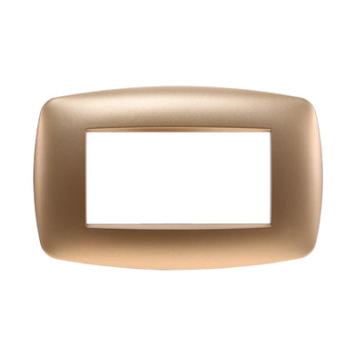 ETTROIT Placca Slim Serie Space 4P Colore Oro Compatibile Con Bticino Living Light