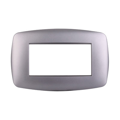 ETTROIT Placca Slim Serie Space 4P Colore Silver Compatibile Con Bticino Living Light