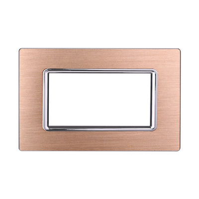 ETTROIT Placca In Alluminio Serie Space 4P Colore Oro Compatibile Con Bticino Living Light