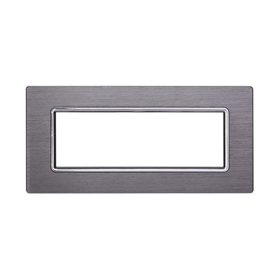 ETTROIT Placca In Alluminio Serie Space 7P Colore Silver Compatibile Con Bticino Living Light