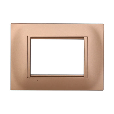 ETTROIT Placca Plastica Quadrata Serie Space 3P Colore Oro Compatibile Con Bticino Living Light