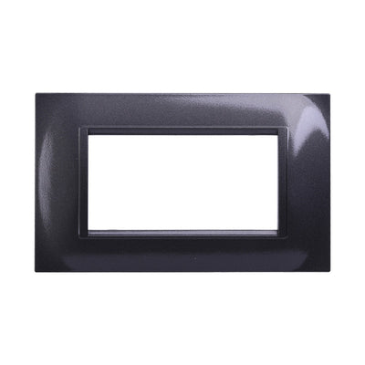 ETTROIT Placca Plastica Quadrata Serie Space 4P Colore Acciaio Scuro Compatibile Con Bticino Living Light