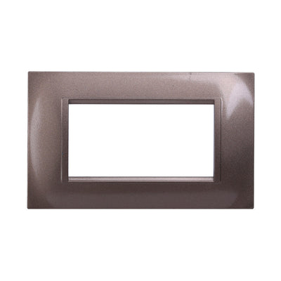 ETTROIT Placca Plastica Quadrata Serie Space 4P Colore Bronzo Compatibile Con Bticino Living Light
