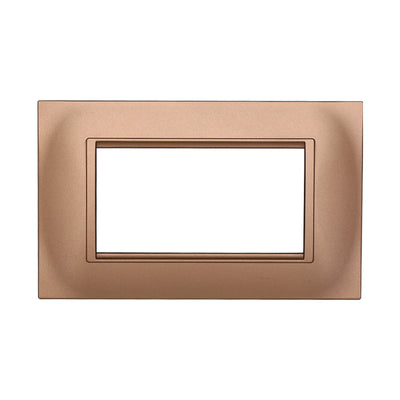 ETTROIT Placca Plastica Quadrata Serie Space 4P Colore Oro Compatibile Con Bticino Living Light