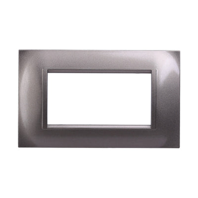 ETTROIT Placca Plastica Quadrata Serie Space 4P Colore Titanio Compatibile Con Bticino Living Light