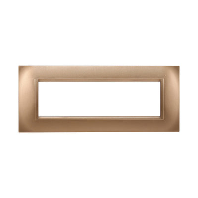 ETTROIT Placca Plastica Quadrata Serie Space 7P Colore Oro Compatibile Con Bticino Living Light