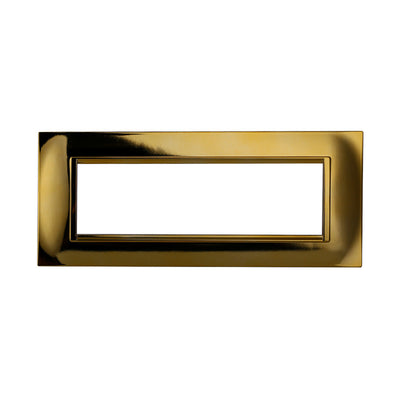 ETTROIT Placca Plastica Quadrata Serie Space 7P Colore Oro Lucido Compatibile Con Bticino Living Light