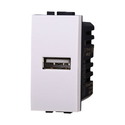 ETTROIT Modulo Presa Caricatore USB 5V 2,1A Colore BIANCO Compatibile Con Bticino Living Light