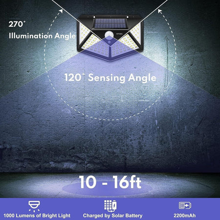 IOTSES Luce solare per esterno, 100 LED con 3 modalità di illuminazione 2200 Illuminazione/Illuminazione per esterni/Proiettori CL Store - Battipaglia, Commerciovirtuoso.it