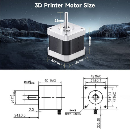 Stampante 3D con Stepper Motore, 42x40mm 2 Fasi 40Ncm 1,68A 1,8 Gradi 4 Fili Commercio Industria e Scienza/Stampa e scansione 3D/Stampanti 3D CL Store - Battipaglia, Commerciovirtuoso.it