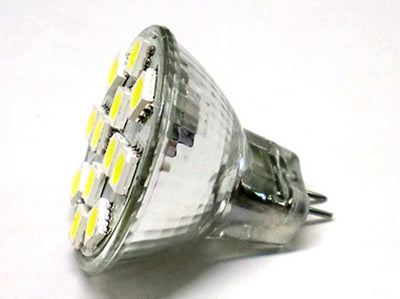 Lampada LED MR11 GU4 12 SMD 5050 2W20W 12V DC Bianco Naturale 4500K