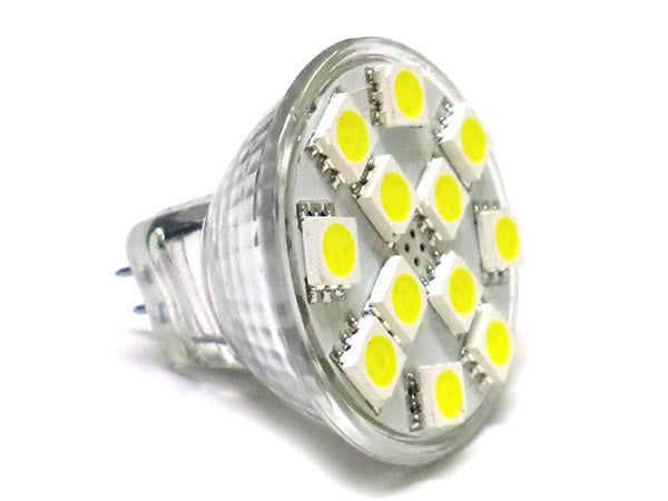 Lampada LED MR11 GU4 12 SMD 5050 2W20W 12V DC Bianco Naturale 4500K Ledlux