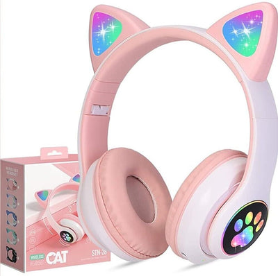 Cuffie wireless per bambini Microfono incorporato sopra l'orecchio di gatto