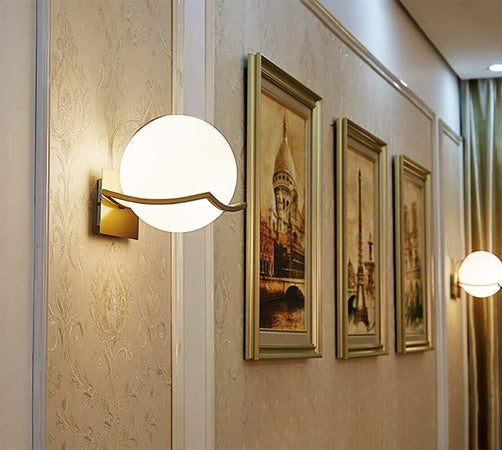 Moderno Applique LED da Parete Interno, E27, Lampade a Sfera di Vetro